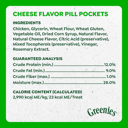 Greenies Pill Pockets for Dogs Large Size, Dog Treat Pouch for Capsule Medication, Cheese Flavor, 7.9 oz. Pouch