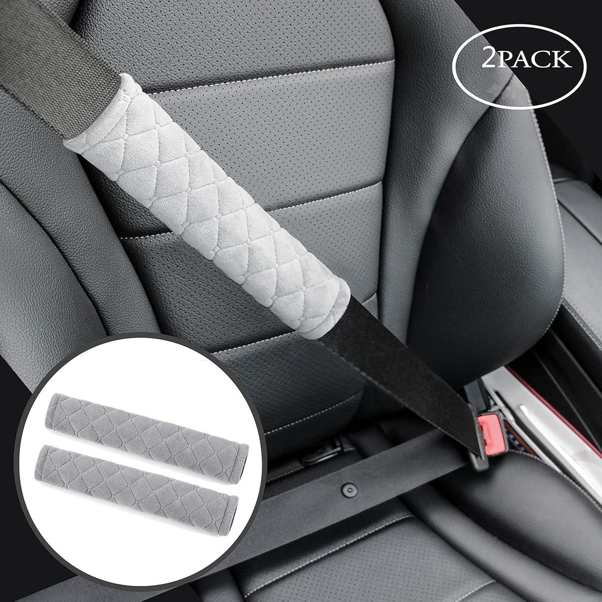 Soft Auto Seat Belt Cover Seatbelt Shoulder Pad Cushions 2 PCS Universal Fit for All Cars and Backpack - photo 2