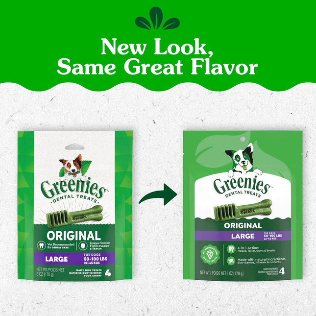 Veterinarian-Recommended Adult Natural Dental Dog Treats Large Size, Dog Dental Chews, Original Flavor - photo 2
