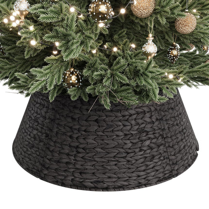 28 Inch Woven Rattan Christmas Tree Collar, 5-Piece Xmas Tree Skirt