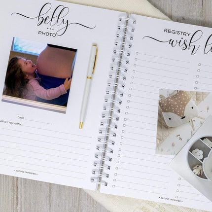 Personalized Pregnancy Journal - Hardcover Pregnancy Memory Book Customized with Baby’s Name, Nickname or Phrase - Prompted Journal for New Moms (Kanga & Roo)