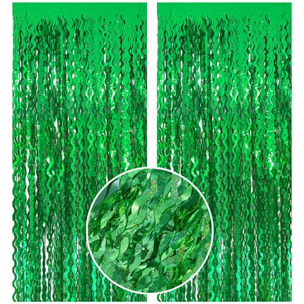 Tinsel Foil Fringe Curtains Wavy Backdrop for Parties Sparkle Metallic Wavy Foil Fringe Backdrop Curtain for Party Decorations Photo Booth Props for Birthday Graduation Wedding