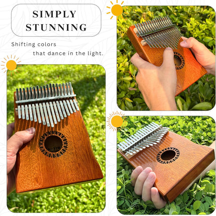 Kalimba Thumb Piano 17 Keys, Portable Mbira Finger Piano Gifts for Kids and Adults Beginners