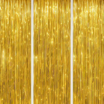 3 Pack Foil Fringe Backdrop - Purple Shiny Tinsel Curtains for Party Decoration/Photo Booth Props - 3.3x8.2 FT Metallic Foil Backdrop for Birthday, Wedding, Graduation, Christmas.