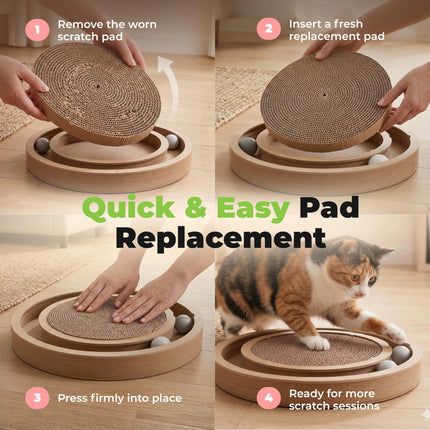 Spin n' Scratch Cat Scratch Pad Refill - Round, 5-Pack