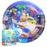 Tummy Time Water Mat, Extra Large Multi-Stage Activity Center, Inflatable Playmat Visual Stimulation Gift Infants Toddlers Boys Girls