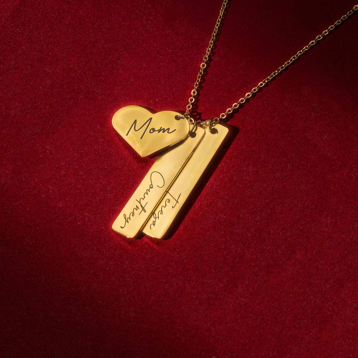 Custom Name Bar Necklace with Heart Charm - photo 4