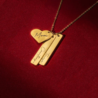 Custom Name Bar Necklace with Heart Charm - photo 4