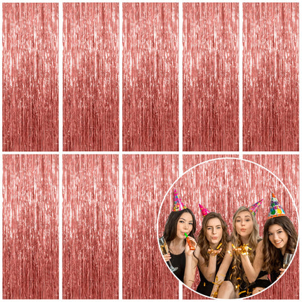 2 Pack Silver Foil Curtain Party Streamers Metallic Tinsel Foil Fringe Photo Booth Backdrop for Birthday Wedding Engagement Baby Shower Bachelorette Christmas Holiday Celebration Party Decorations