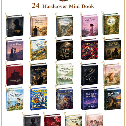 Mini Book Advent Calendar 2026 for Book Lovers, Christmas Tree Decor Books