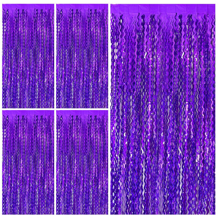 Tinsel Foil Fringe Curtains Wavy Backdrop for Parties Sparkle Metallic Wavy Foil Fringe Backdrop Curtain for Party Decorations Photo Booth Props for Birthday Graduation Wedding