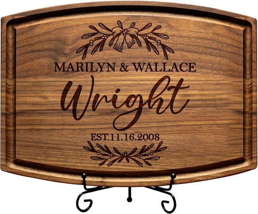 Personalized Cutting Board, Custom Engraved Wood Charcuterie Board - Unique Gift Idea for Wedding, Engagement, Bridal