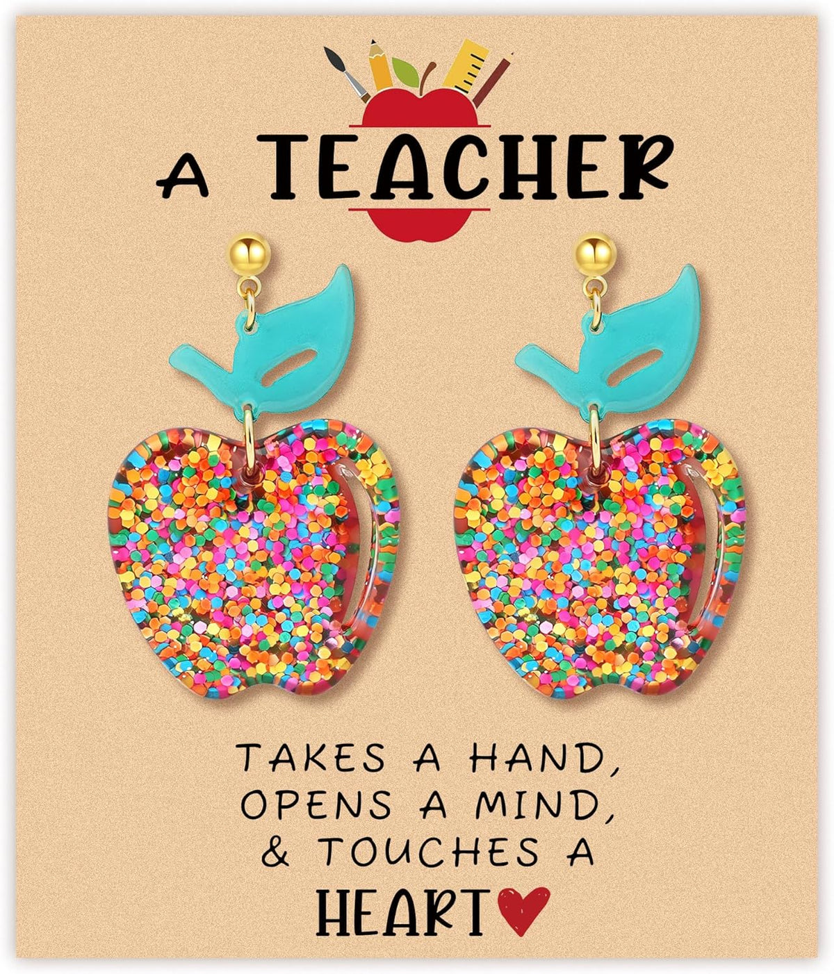 Teacher Apple Drop & Dangle Earrings