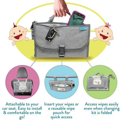 Grey Portable Baby Diaper Changing Pad Travel Kit - photo 4