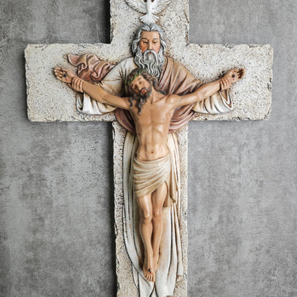 Catholic Holy Trinity Crucifix Wall Cross 9.5" H Jesus Crosses for Wall