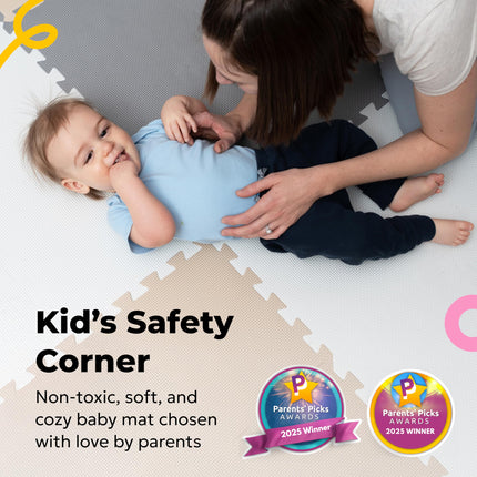 Baby Play Mat, Soft Foam Floor Tiles for Kids. Adjustable Interlocking Foam Tiles, Fits with 74x74 Playpen Baby mat for Crawling & Development, Playmat for Babies 6-12 Months