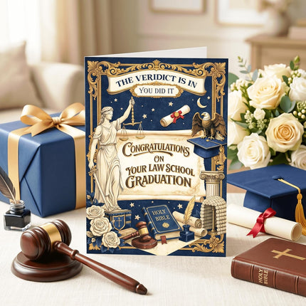 Law School Graduation Card 2026 Law School Graduation Gifts For Women Men Congrats Lawyer Degree Grad Cards For Him Her Son Daughter From Mom Dad Friend 2026 With Envelope Eco Friendly 300GSM Paper