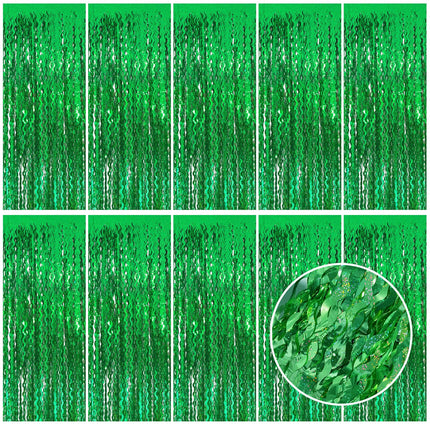 Tinsel Foil Fringe Curtains Wavy Backdrop for Parties Sparkle Metallic Wavy Foil Fringe Backdrop Curtain for Party Decorations Photo Booth Props for Birthday Graduation Wedding