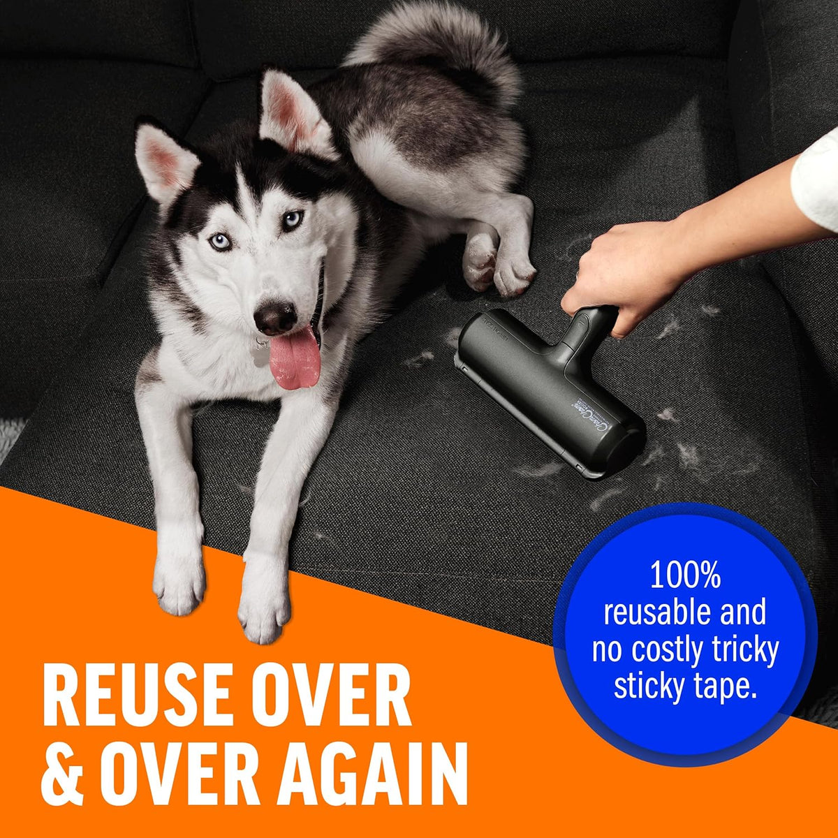 Roller Pet Hair Remover – Original Size Reusable Lint Roller for Cat & Dog Hair on Furniture, Couch - photo 4
