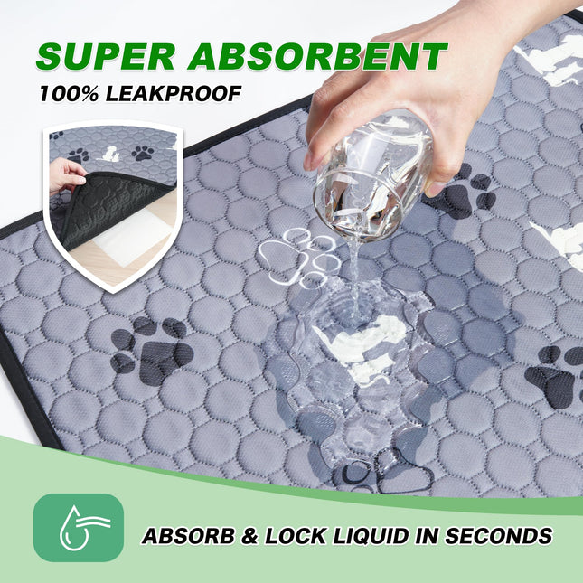 Washable Pee Pads for Dogs, Waterproof, 18 x 24 in, 4 Pack, Gray - photo 2