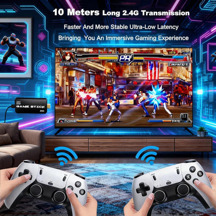 UWDFH Retro Gaming Console, 2026 Gaming Stick Pro, 20000 Games -64GB, 4k HDMI Output, and 2.4GHz Wireless Controller, 26 Classic Emulators, Plug and Play Video Games for TV (Black)