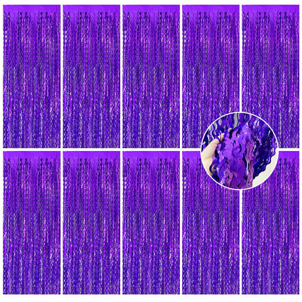 Tinsel Foil Fringe Curtains Wavy Backdrop for Parties Sparkle Metallic Wavy Foil Fringe Backdrop Curtain for Party Decorations Photo Booth Props for Birthday Graduation Wedding