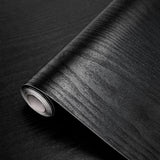 Black Wood Grain Wallpaper Contact Paper for Cabinets 118’’17.7’’