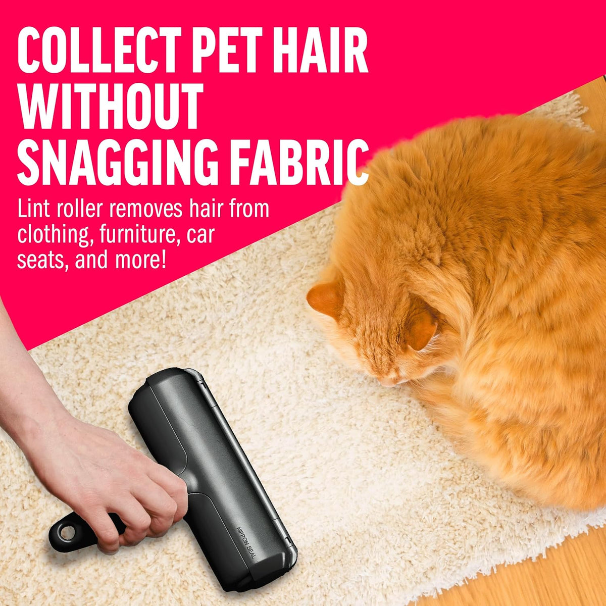 Roller Pet Hair Remover – Original Size Reusable Lint Roller for Cat & Dog Hair on Furniture, Couch - photo 5