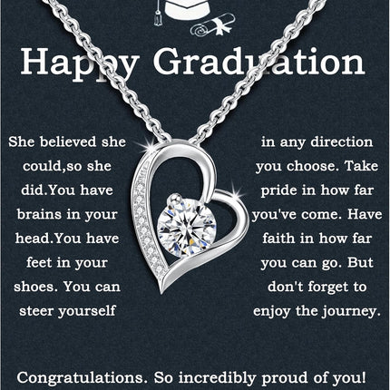 Graduation Gifts For Her 2025 College Graduation Gifts For Women 925 Sterling Silver Inspirational Necklace For Granddaughter or Daughter High School Graduate Gifts For Best Friend