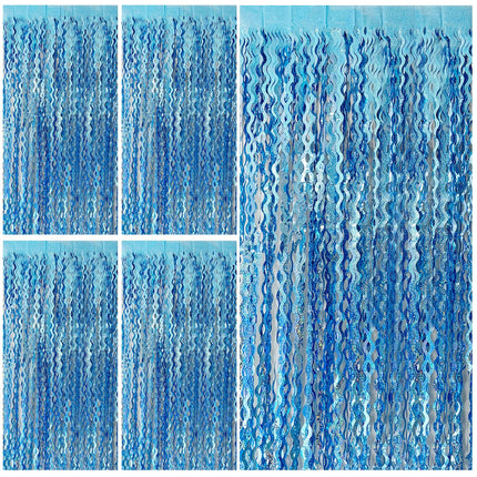 Tinsel Foil Fringe Curtains Wavy Backdrop for Parties Sparkle Metallic Wavy Foil Fringe Backdrop Curtain for Party Decorations Photo Booth Props for Birthday Graduation Wedding