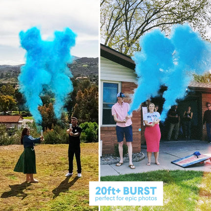 Gender Reveal Confetti Cannon, Biodegradable Blue Powder, 2 Pack