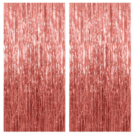 2 Pack Silver Foil Curtain Party Streamers Metallic Tinsel Foil Fringe Photo Booth Backdrop for Birthday Wedding Engagement Baby Shower Bachelorette Christmas Holiday Celebration Party Decorations