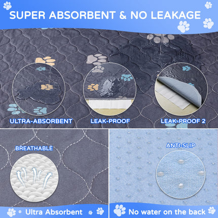 Washable Pee Pads for Dogs, 2 Pack Reusable Puppy Pads, 24''x36''