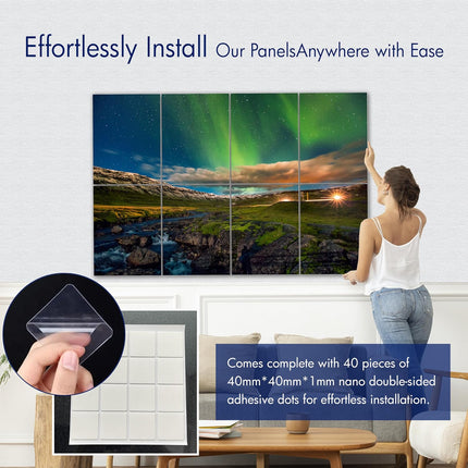 PINWELIFE® Wall Art Acoustic Panels, Sound Proof Absorbing Panels for Home/Office, Decorative Absorbing Dampening, Noise and Echo Cancelling (48"x32", Northern Lights)