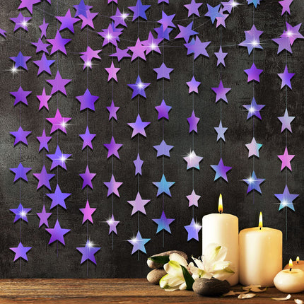 130 ft Star Garland Banner Decor, Gold