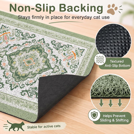 24"x15" Cat Litter Mat Non-Slip Washable Litter Box Mat