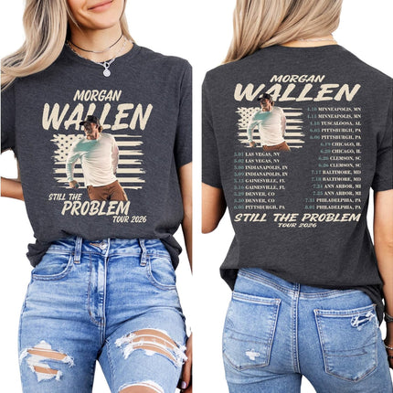 Country Music Tour Style T Shirt Vintage American Flag Print Casual Short Sleeve Concert Tee