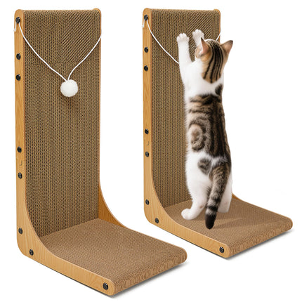 23.6 in L-Shaped Cardboard Cat Scratcher, 2-Pack for Indoor Cat