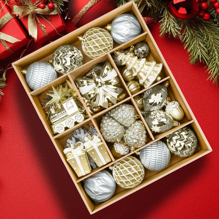 82pcs Classic Christmas Balls Ornaments Set, Red, Green and Gold