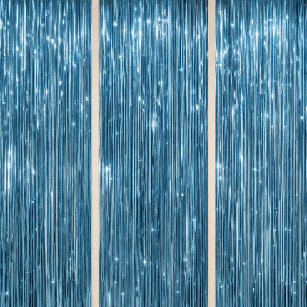 3 Pack Foil Fringe Backdrop - Purple Shiny Tinsel Curtains for Party Decoration/Photo Booth Props - 3.3x8.2 FT Metallic Foil Backdrop for Birthday, Wedding, Graduation, Christmas.
