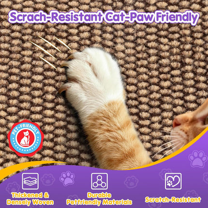 Wall Cat Scratcher for Indoor Cats,19.6x7.8”Corner Cat Scratcher,Cat Scratch Pad Furniture Protector for Door & Wall,Couch, Durable Cat Scratching Board Easy Mount(Deep Brown, 19.6”x7.8”)