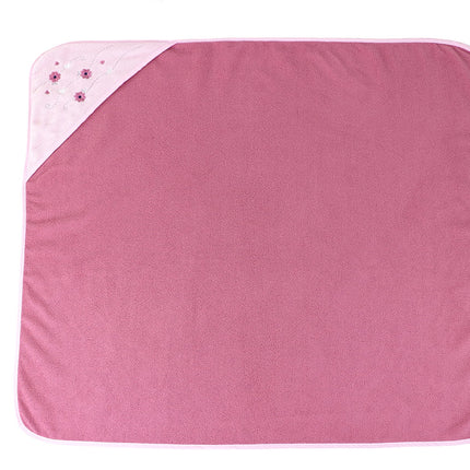 Buttons & Stitches Baby Girl 3 Pack Rolled/Carded Hooded Towels in Crisp Blossom Print (GS71728)