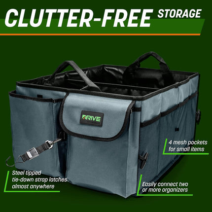 Grey Collapsible Trunk Organizer with Adjustable Straps - photo 3