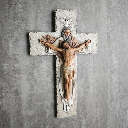 Catholic Holy Trinity Crucifix Wall Cross 9.5" H Jesus Crosses for Wall