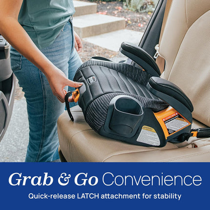 Chicco GoFit ClearTex Plus Backless Booster Car Seat, Latch Attachment, Quick-Release Latch Removal, Portable Car Booster Seat for Children at Least 4 Years Old and 40-110 lbs, Confetti/Black