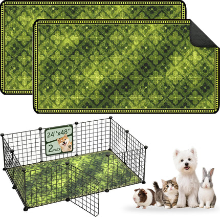 Tapetes lavables para orina de perros, tapetes reutilizables para entrenamiento de cachorros, tapetes y mat ultraabsorbentes gruesos impermeables a prueba de fugas antideslizantes para jaula, corralito, piso, crianza y entrenamiento, 2 pack 18"x24"