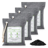 Bamboo Charcoal Air Purifying Bags - (Large, 4×200g), Removes Odors and Moisture, Nature Fresh Air Purifier Bags, Odor Eliminator for Home, Car, Pets, Bathroom, Basement