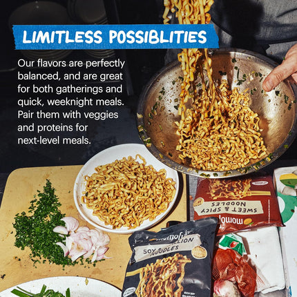 Momofuku Soy and Scallion Ramen Noodles by David Chang, 4 Pack of Restaurant Quality Air-Dried Instant Noodles Now with More Sauce & 10g of Protein