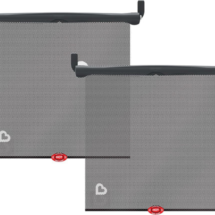 Munchkin Brica Sun Safety Car Window Shade with Heat Alert, Helps Block UVA/UVB Rays, 2 Pack, Black