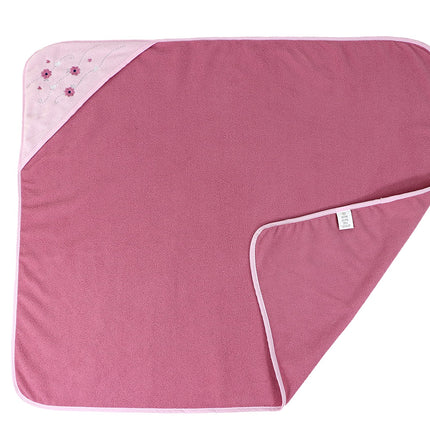Buttons & Stitches Baby Girl 3 Pack Rolled/Carded Hooded Towels in Crisp Blossom Print (GS71728)